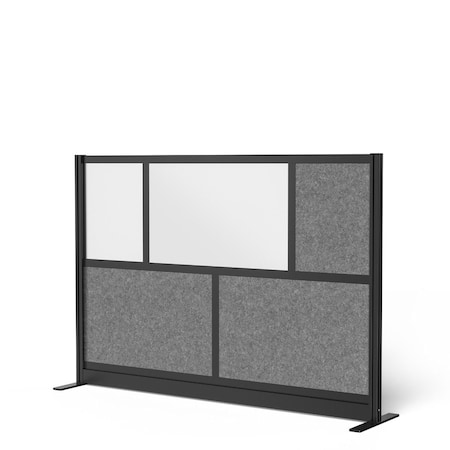 Luxor Workflow Modular Wall Room Divider System - Black Frame - 70" x 48" Starter Wall with Whiteboard MW-7048-FWCGB